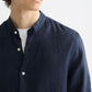 Black CORE - LINEN SHIRT LS STAND UP COLLAR חולצה מכופתרת ארוכה SCOTCH & SODA