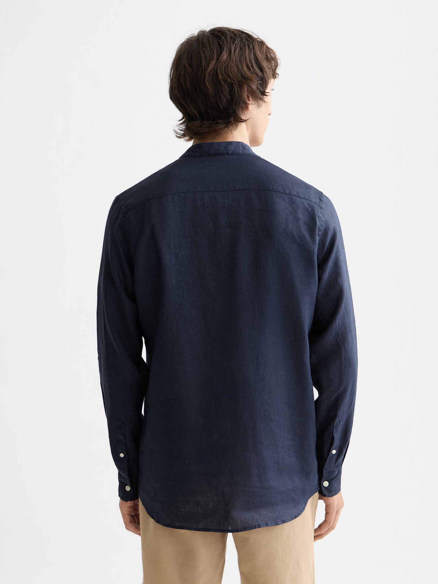 Black CORE - LINEN SHIRT LS STAND UP COLLAR חולצה מכופתרת ארוכה SCOTCH & SODA