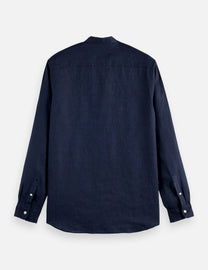 Dark Slate Gray חולצה מכופתרת ארוכה לגברים Linen SCOTCH & SODA