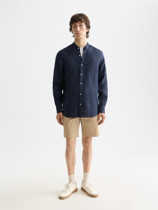 White Smoke CORE - LINEN SHIRT LS STAND UP COLLAR חולצה מכופתרת ארוכה SCOTCH & SODA