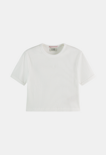 White Smoke טי שירט קרופ קצרה לנשים SCOTCH & SODA