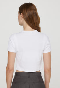 Light Gray טי שירט קרופ קצרה לנשים SCOTCH & SODA
