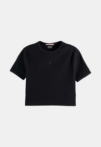 White Smoke טי שירט קרופ קצרה לנשים SCOTCH & SODA