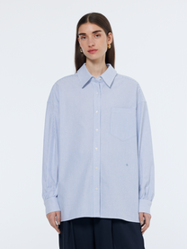 Lavender חולצת פסים מכופתרת ארוכה לנשים Girlfriend SCOTCH & SODA