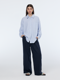 Lavender חולצת פסים מכופתרת ארוכה לנשים Girlfriend SCOTCH & SODA