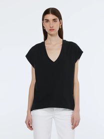 Black טי שירט קצרה לנשים Slub SCOTCH & SODA