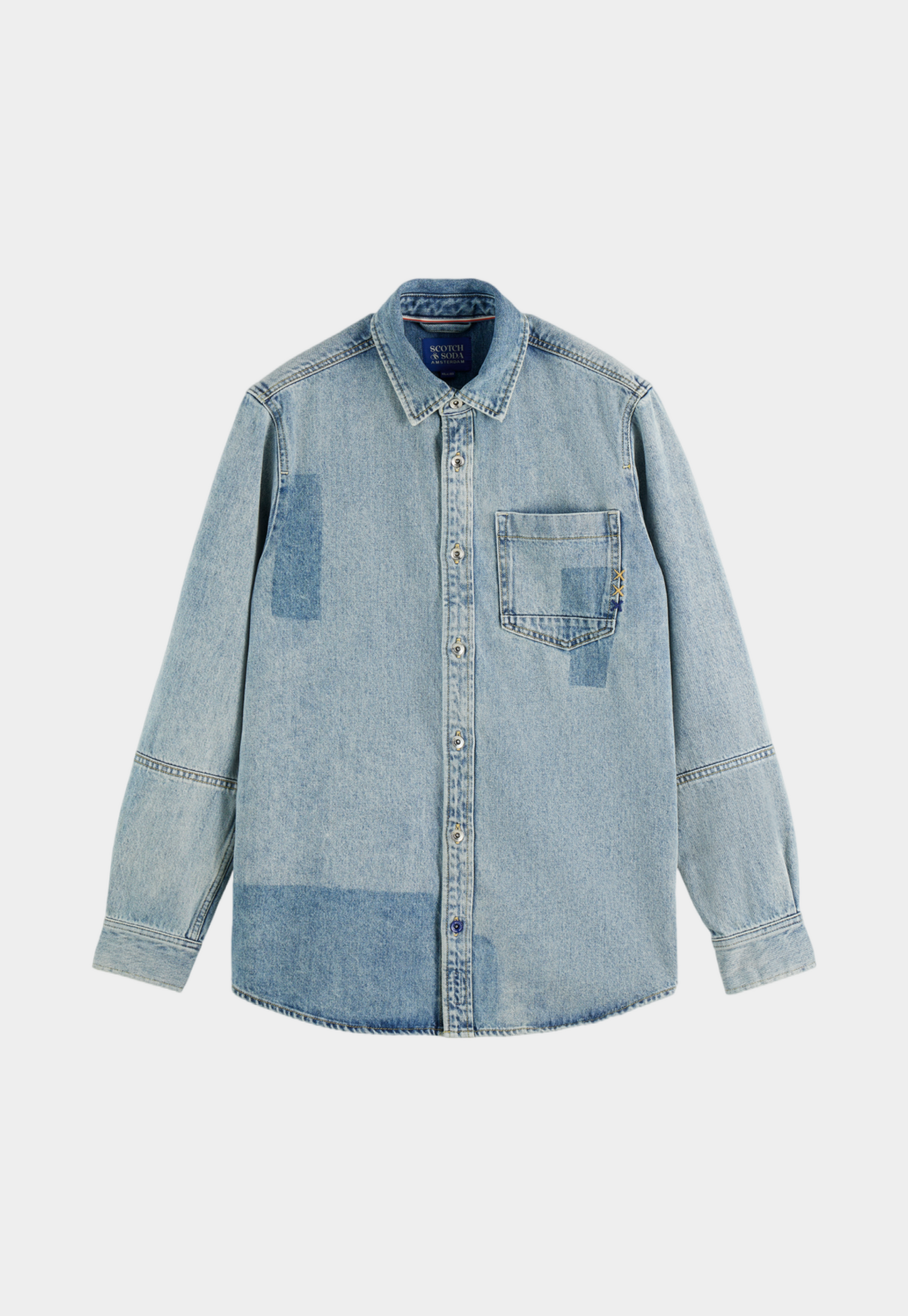 Lavender חולצת ג'ינס מכופתרת ארוכה לגברים Art From The Heart SCOTCH & SODA