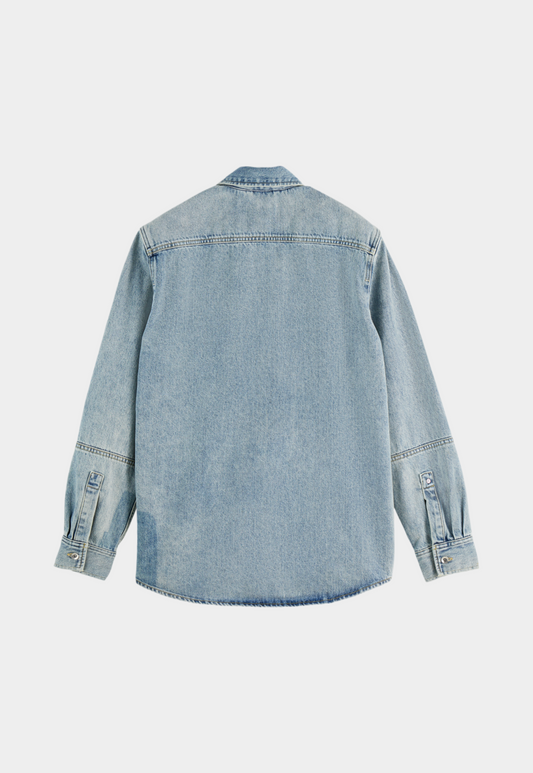 Lavender חולצת ג'ינס מכופתרת ארוכה לגברים Art From The Heart SCOTCH & SODA