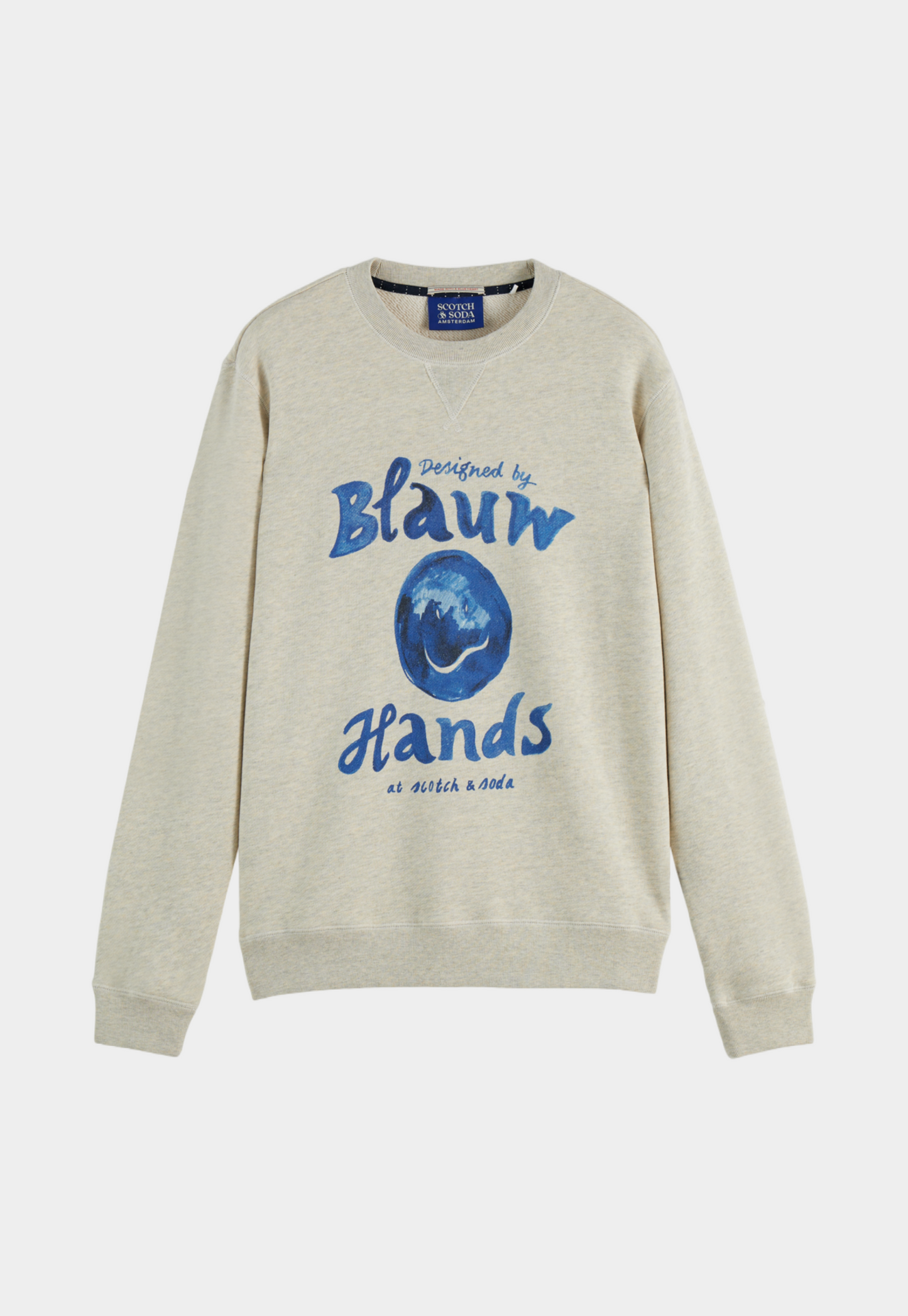 Light Gray סווטשירט לגברים Artwork SCOTCH & SODA