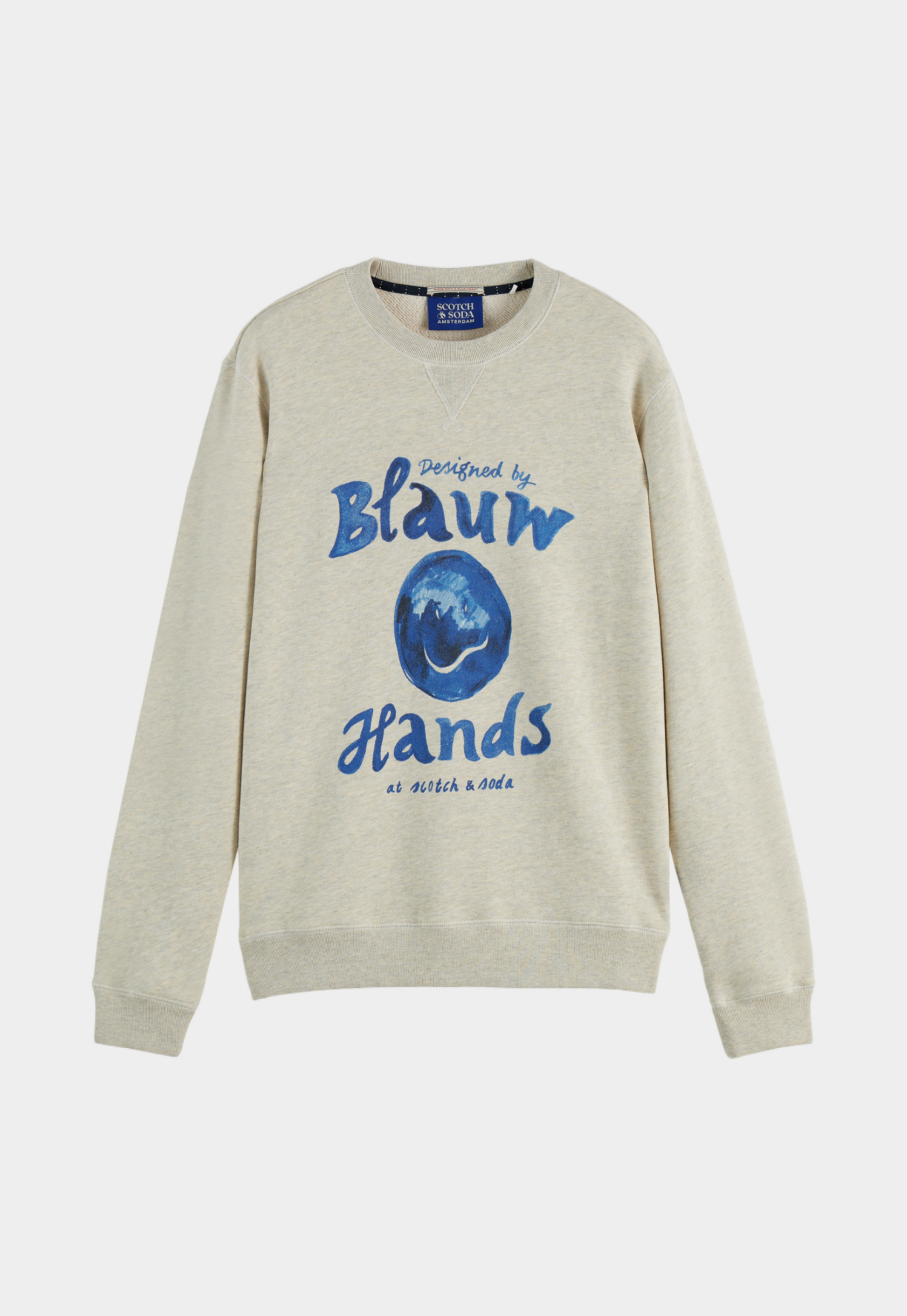 Light Gray סווטשירט לגברים Artwork SCOTCH & SODA