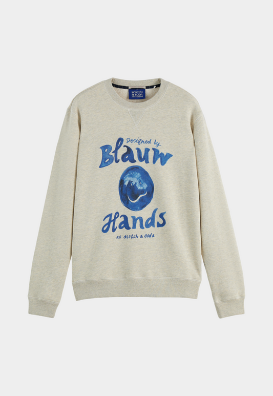 Light Gray סווטשירט לגברים Artwork SCOTCH & SODA