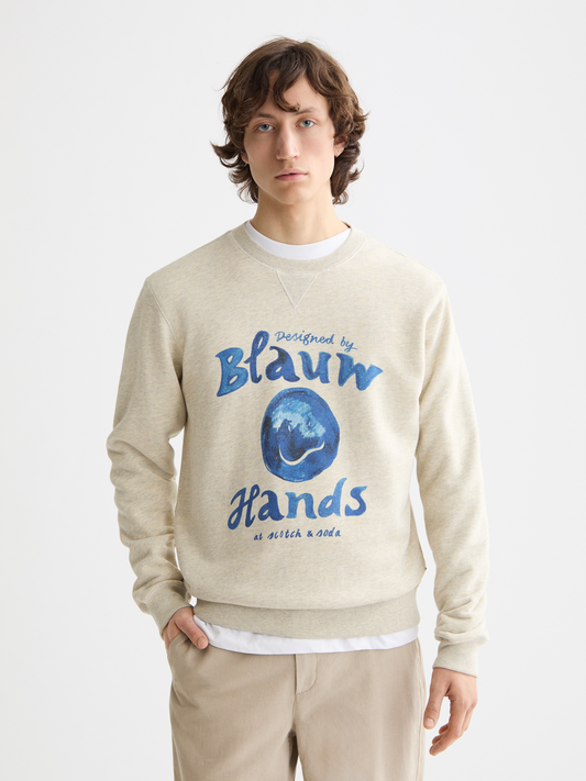 Light Gray סווטשירט לגברים Artwork SCOTCH & SODA