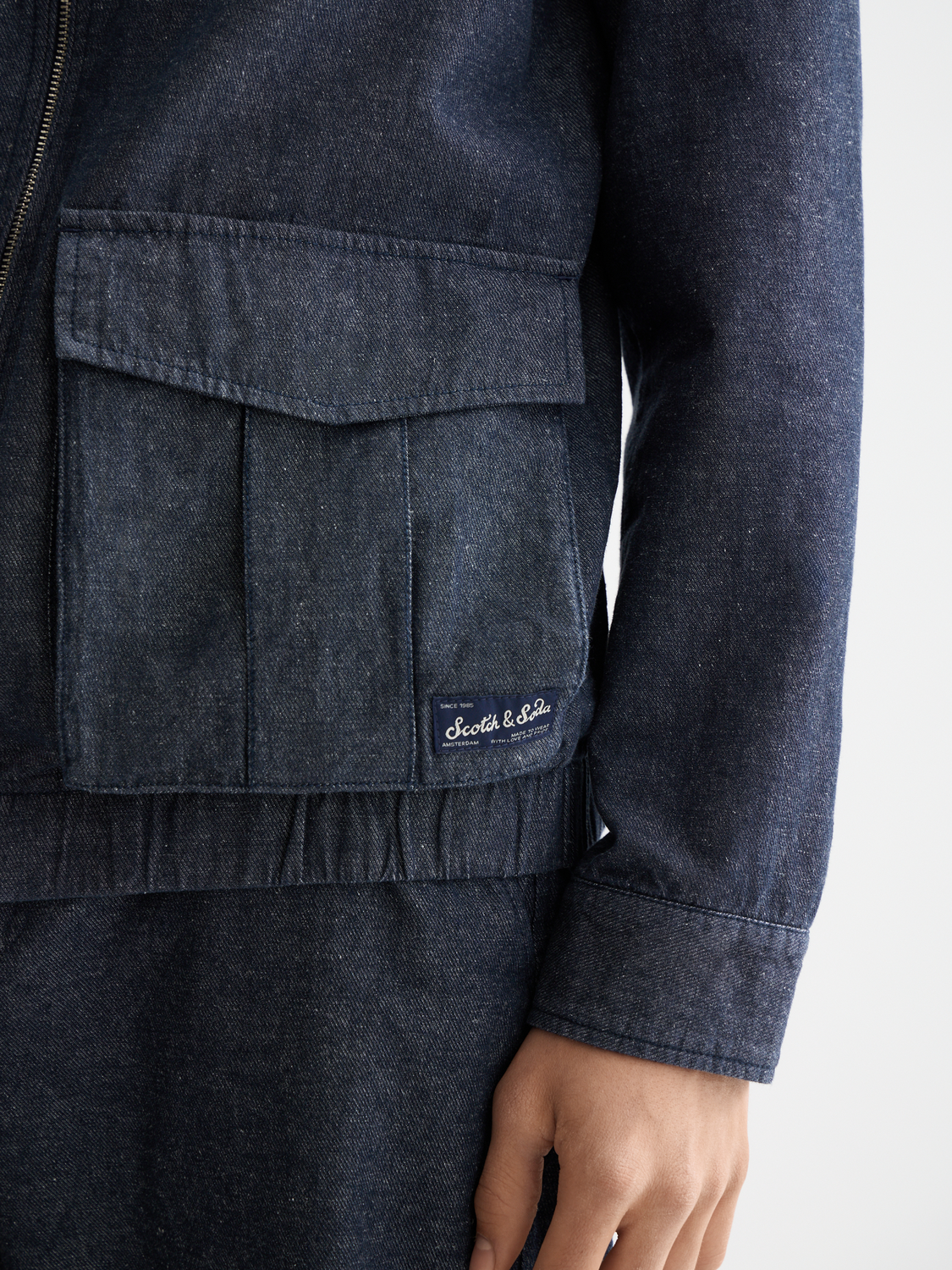 Dark Slate Gray ג'קט פשתן לגברים Blouson SCOTCH & SODA