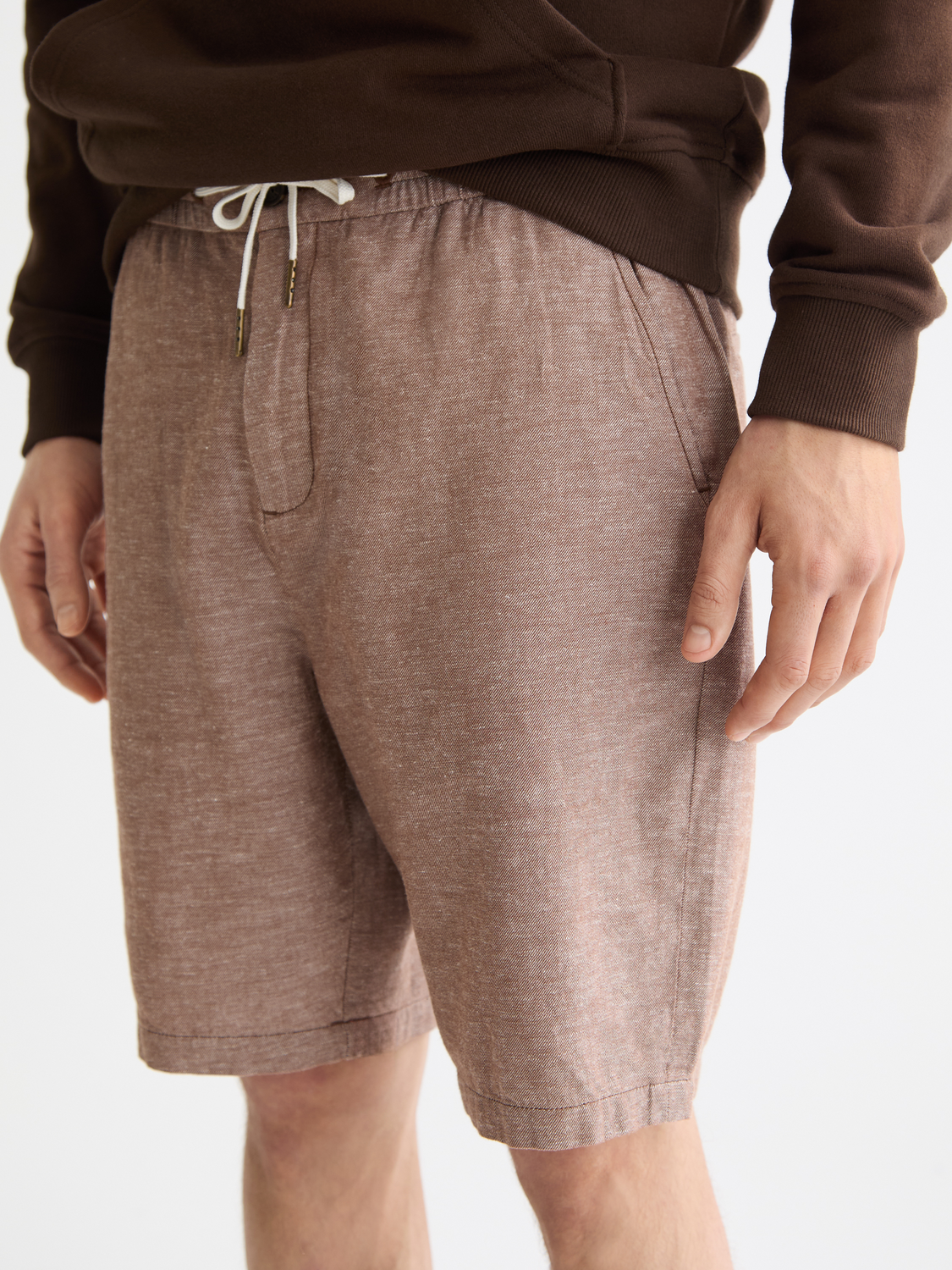 Rosy Brown מכנסי פשתן קצרים לגברים  Linen SCOTCH & SODA