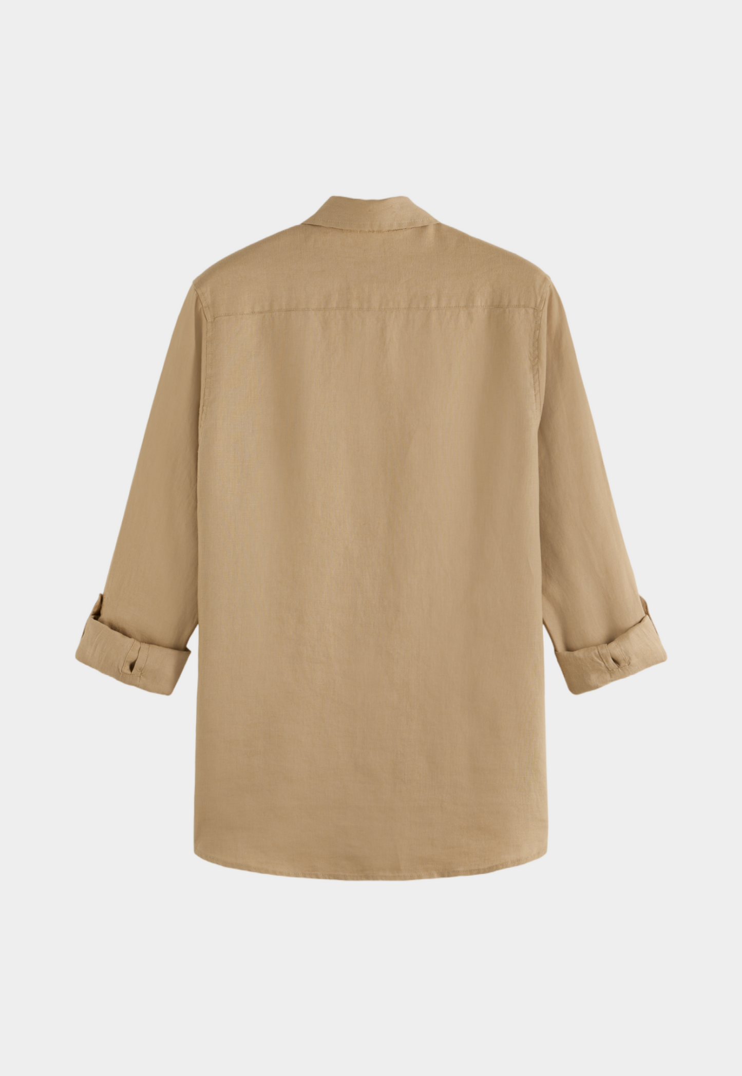 Rosy Brown חולצת פשתן מכופתרת ארוכה לגברים SCOTCH & SODA