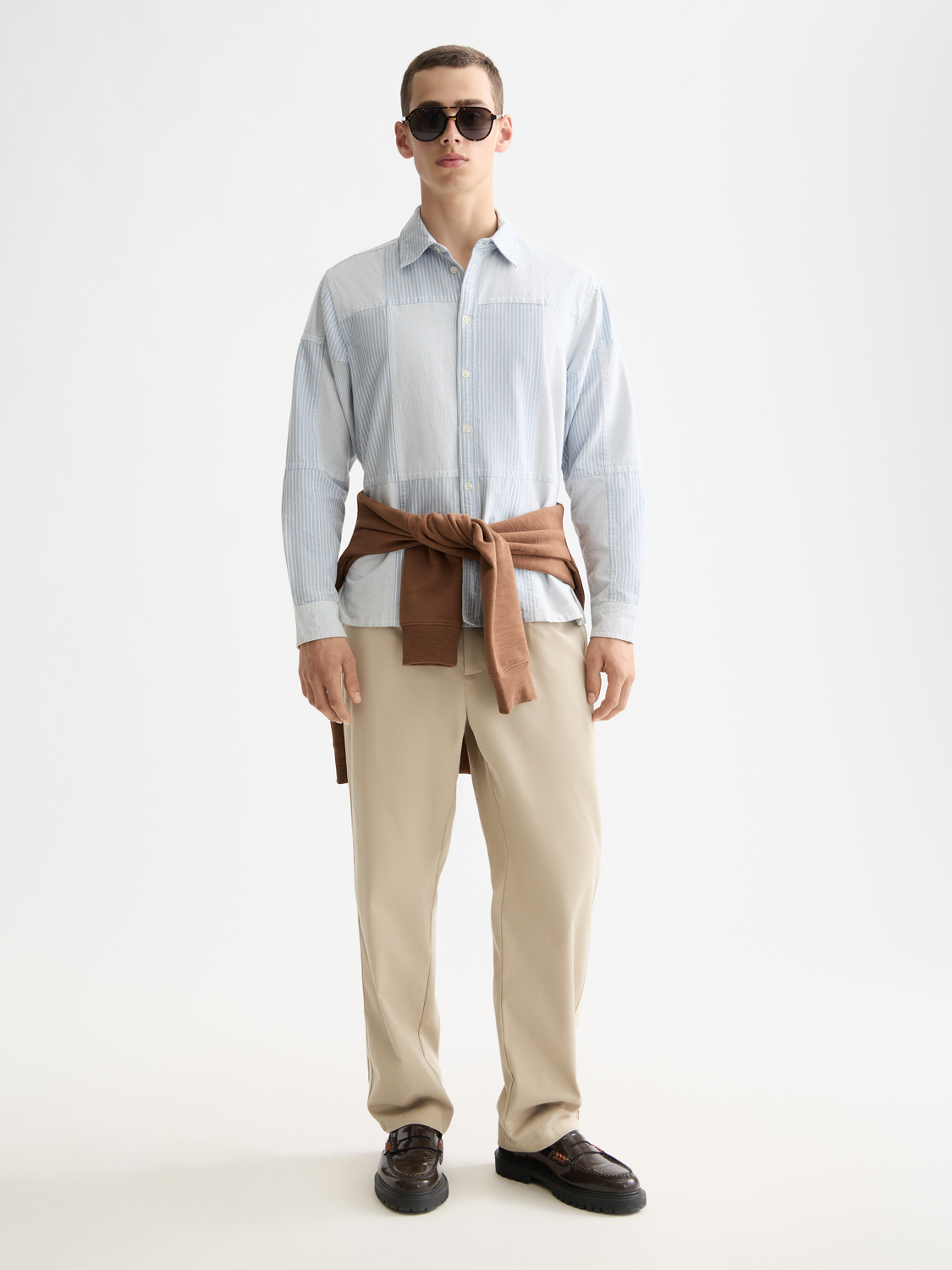 Beige חולצה מכופתרת ארוכה לגברים Oxford SCOTCH & SODA