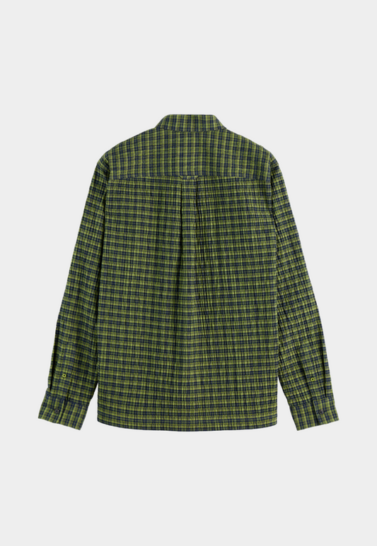 Lavender חולצה מכופתרת ארוכה לגברים Crinkle SCOTCH & SODA