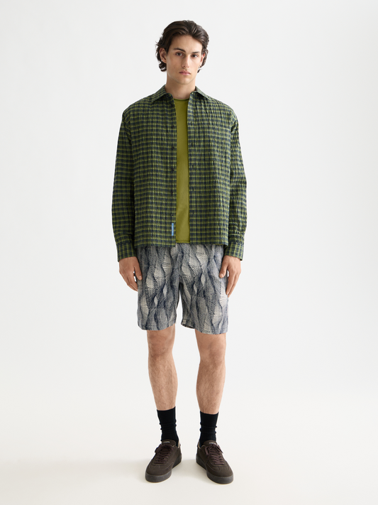 White Smoke חולצה מכופתרת ארוכה לגברים Crinkle SCOTCH & SODA