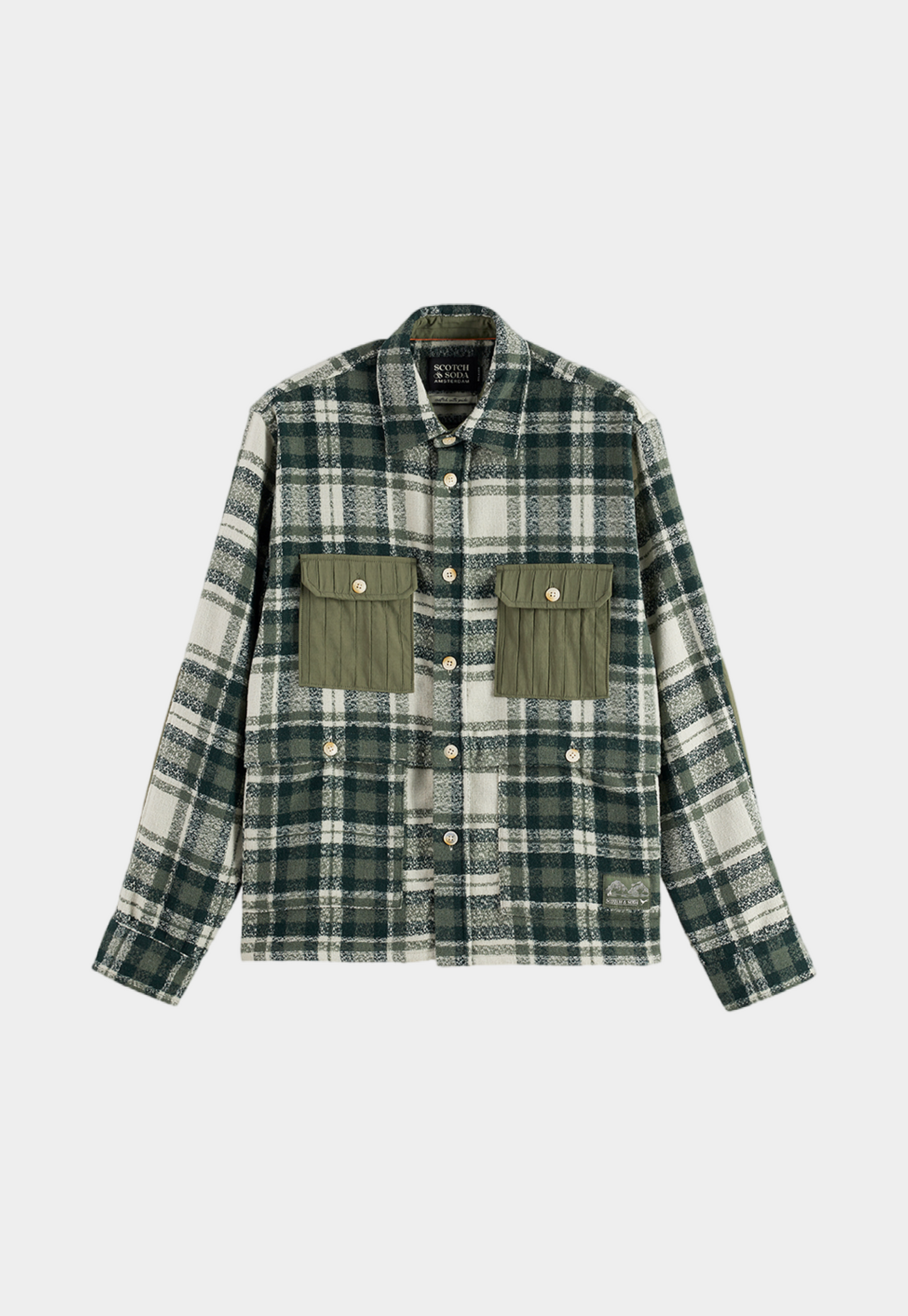 Lavender חולצה מכופתרת ארוכה לגברים Patchwork SCOTCH & SODA