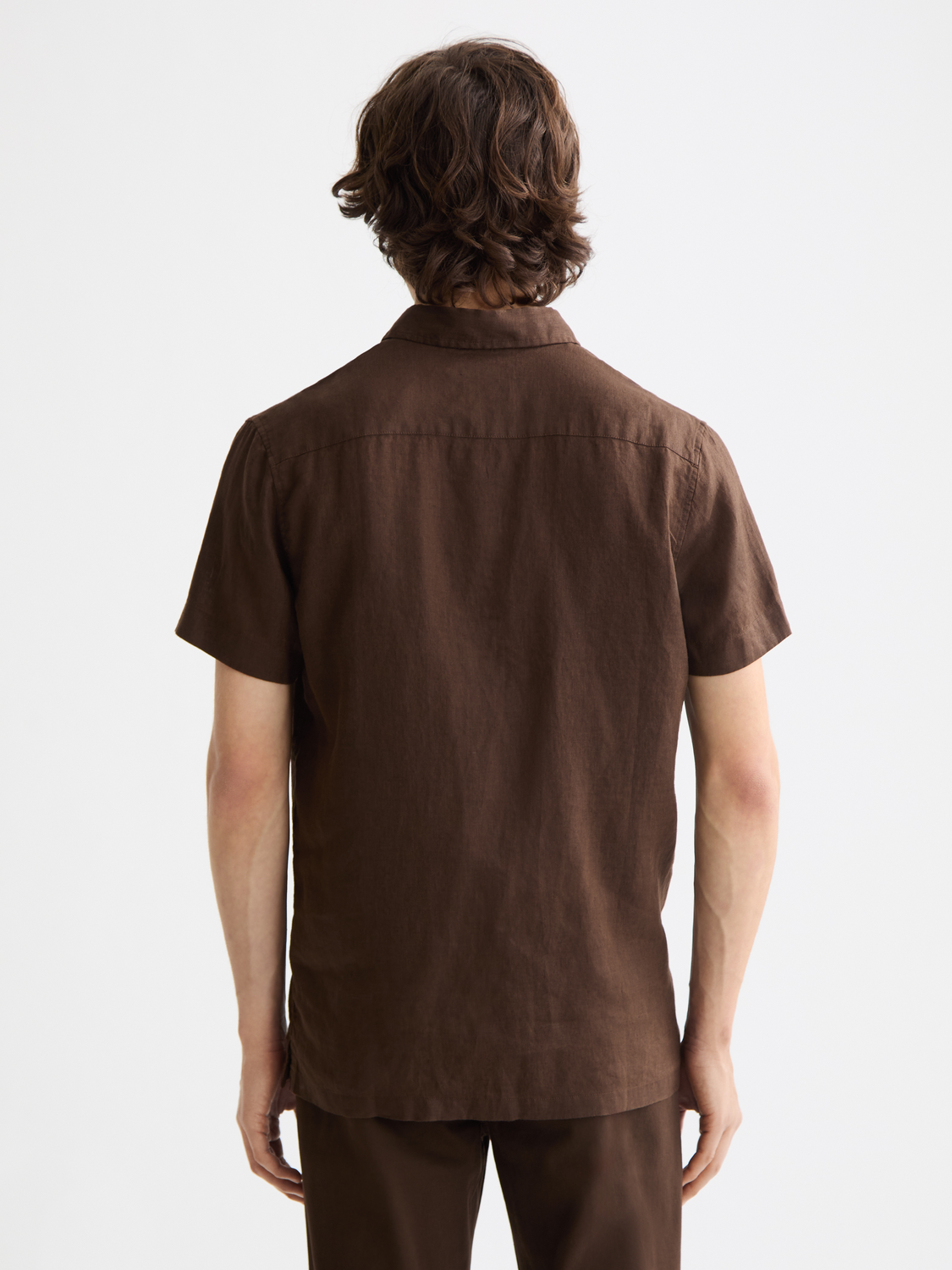 White Smoke חולצה מכופתרת קצרה פשתן לגברים Linen SCOTCH & SODA