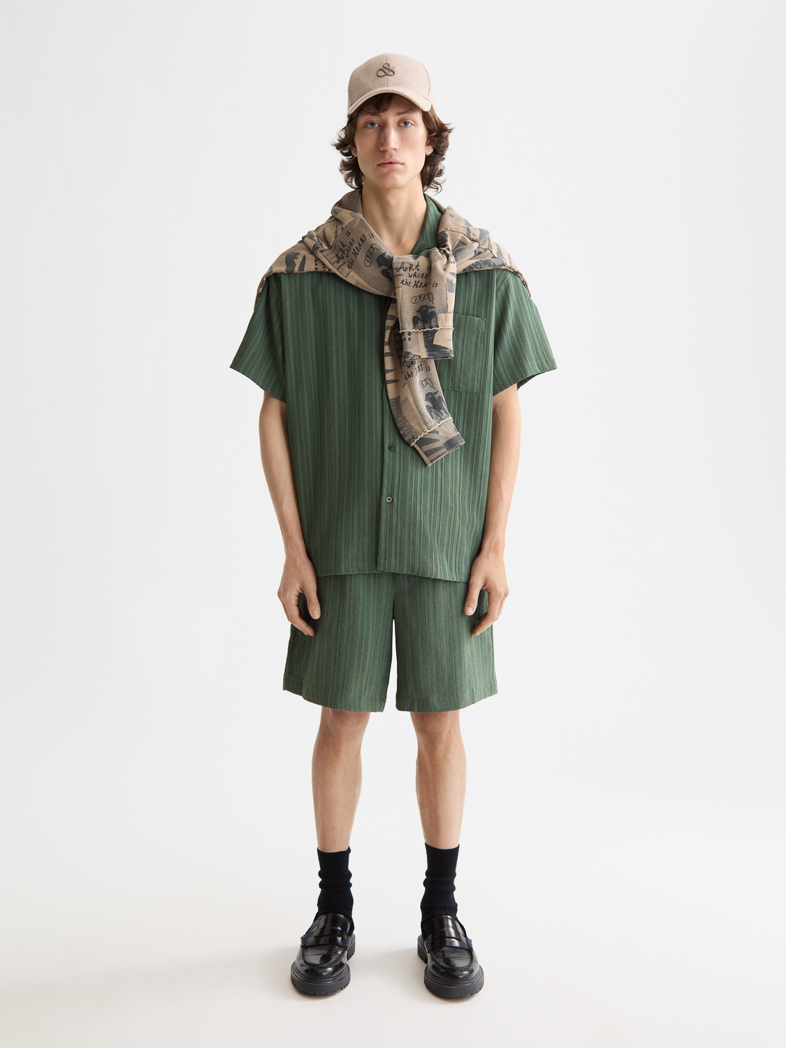 White Smoke חולצה מכופתרת קצרה לגברים SCOTCH & SODA