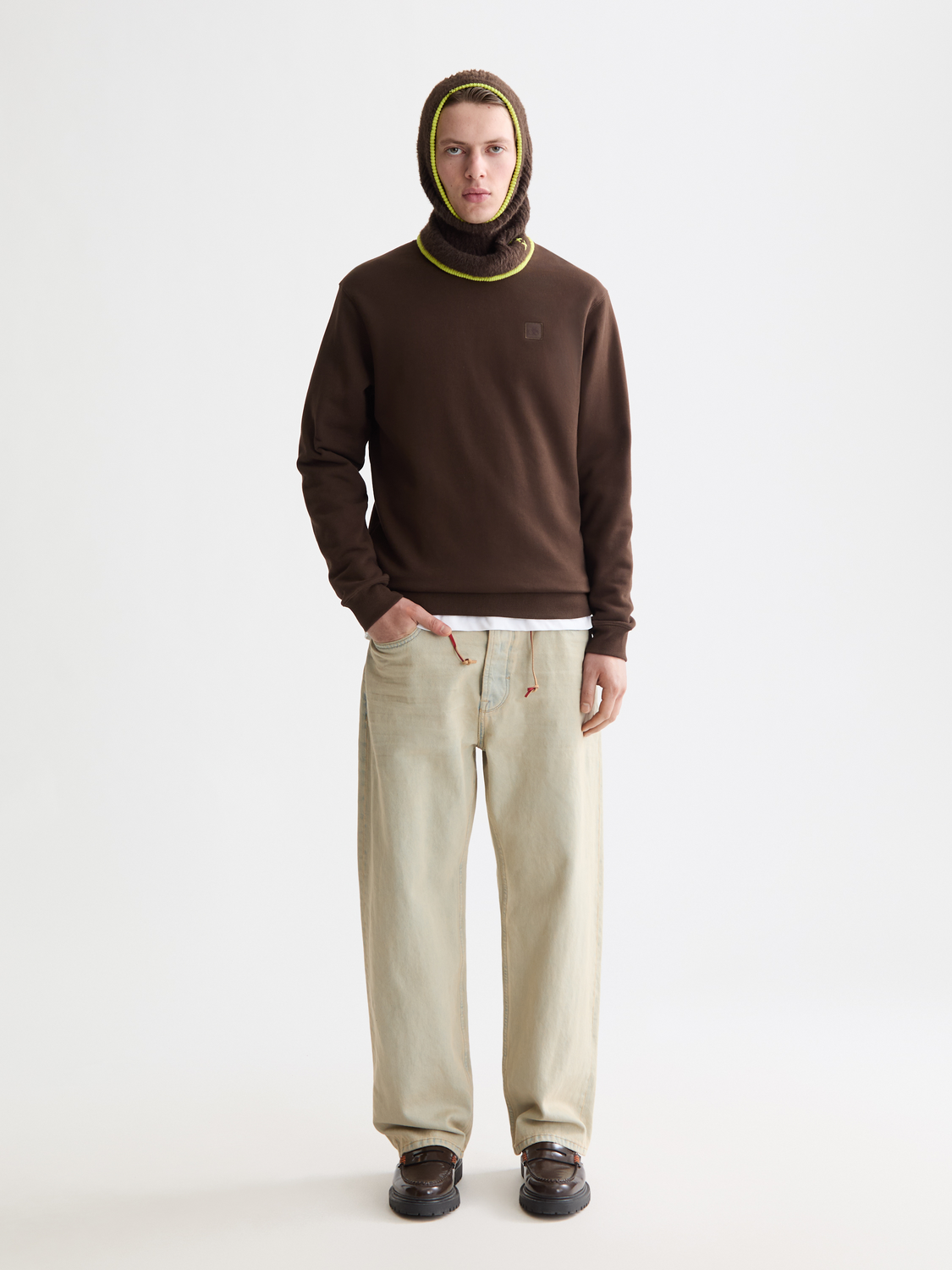 Beige סווטשירט לוגו לגברים SCOTCH & SODA