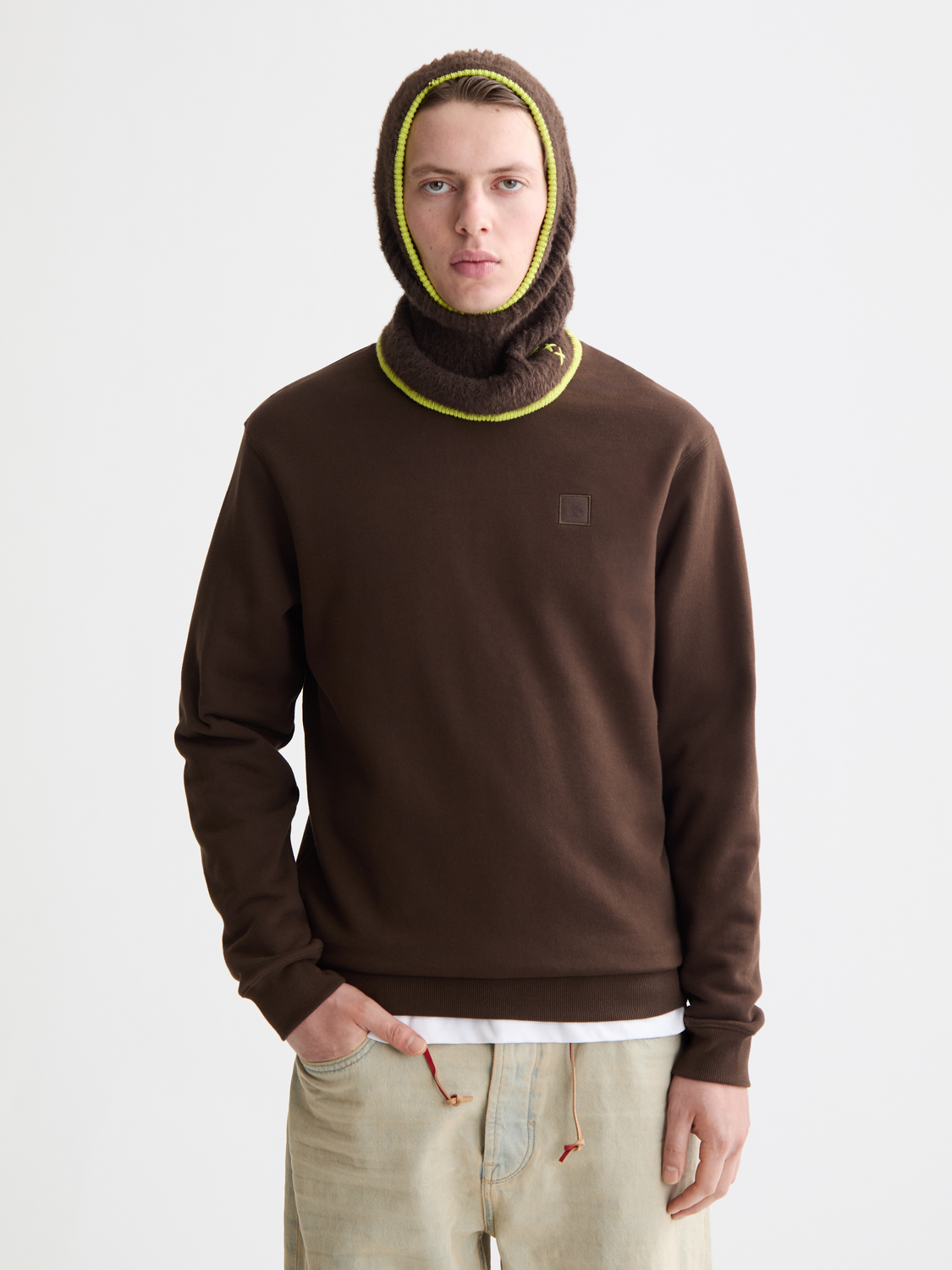 Beige סווטשירט לוגו לגברים SCOTCH & SODA