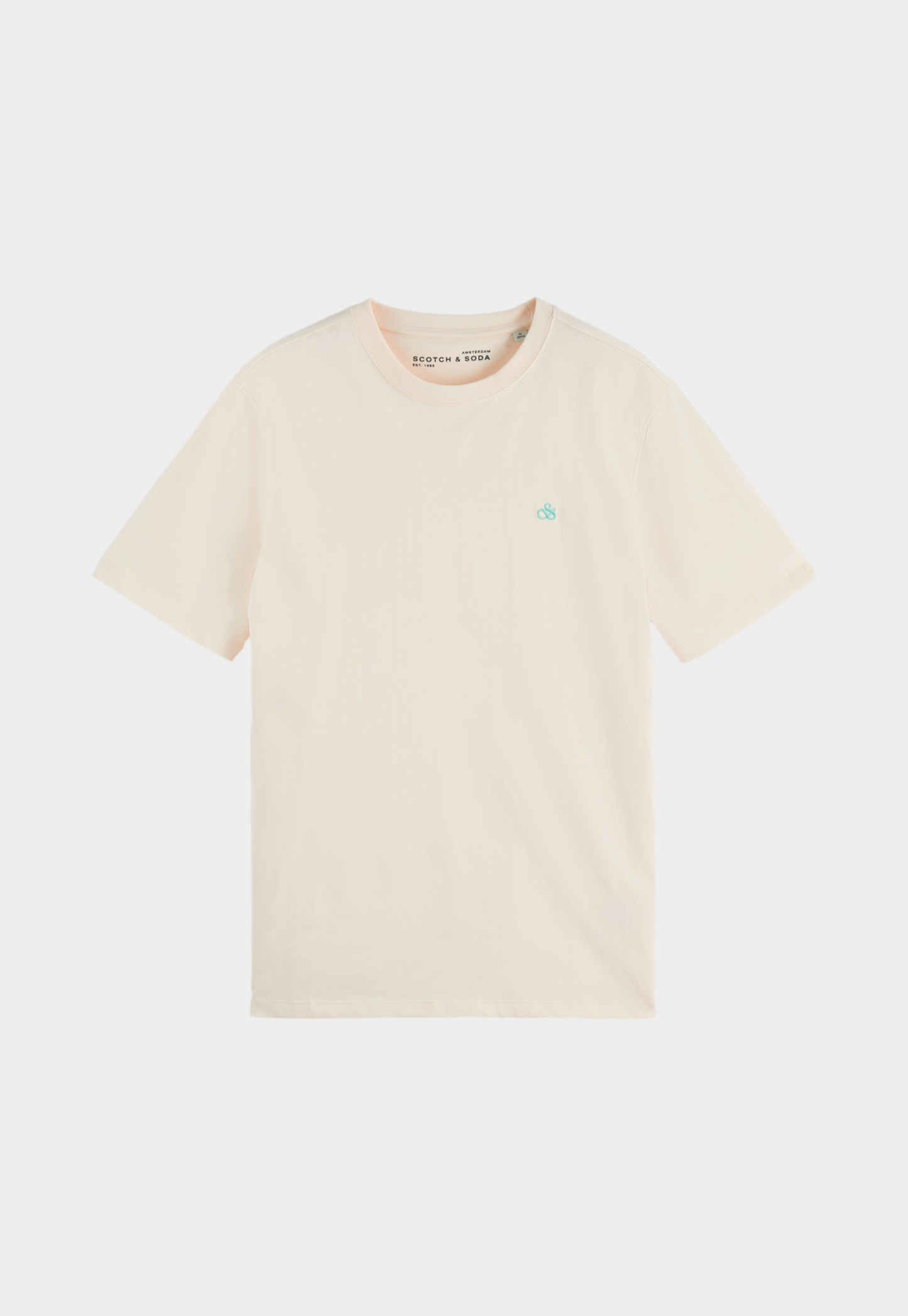 Beige טי שירט קצרה עם לוגו לגברים SCOTCH & SODA