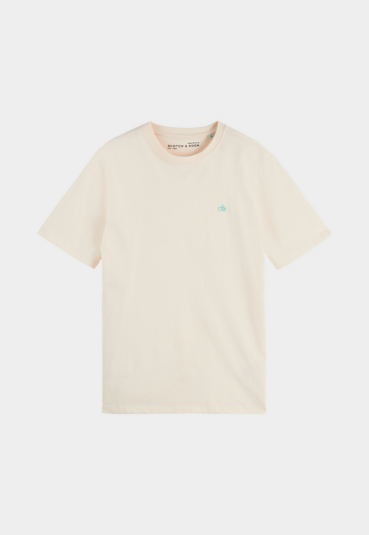 Beige טי שירט קצרה עם לוגו לגברים SCOTCH & SODA