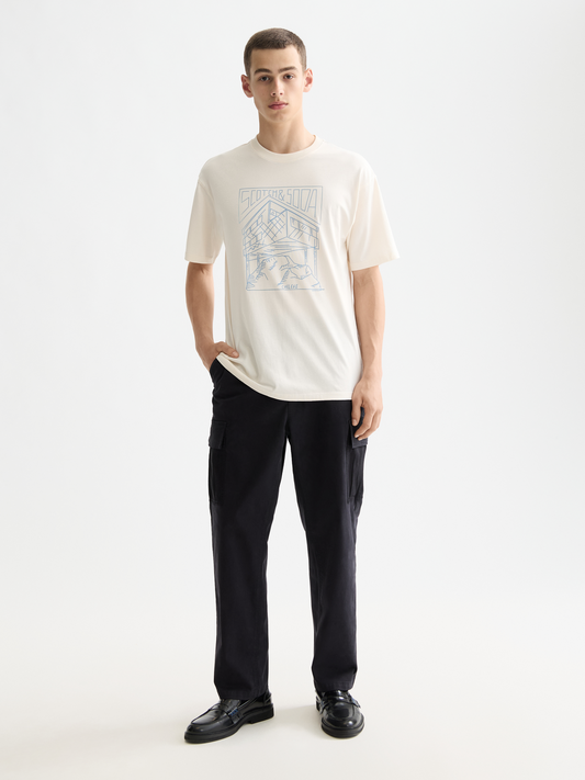 White Smoke טי שירט קצרה לגברים SCOTCH & SODA