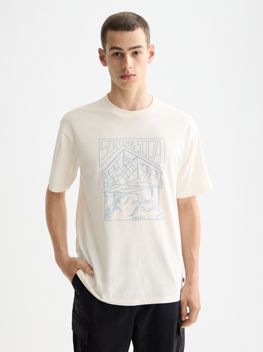 Beige טי שירט קצרה לגברים SCOTCH & SODA