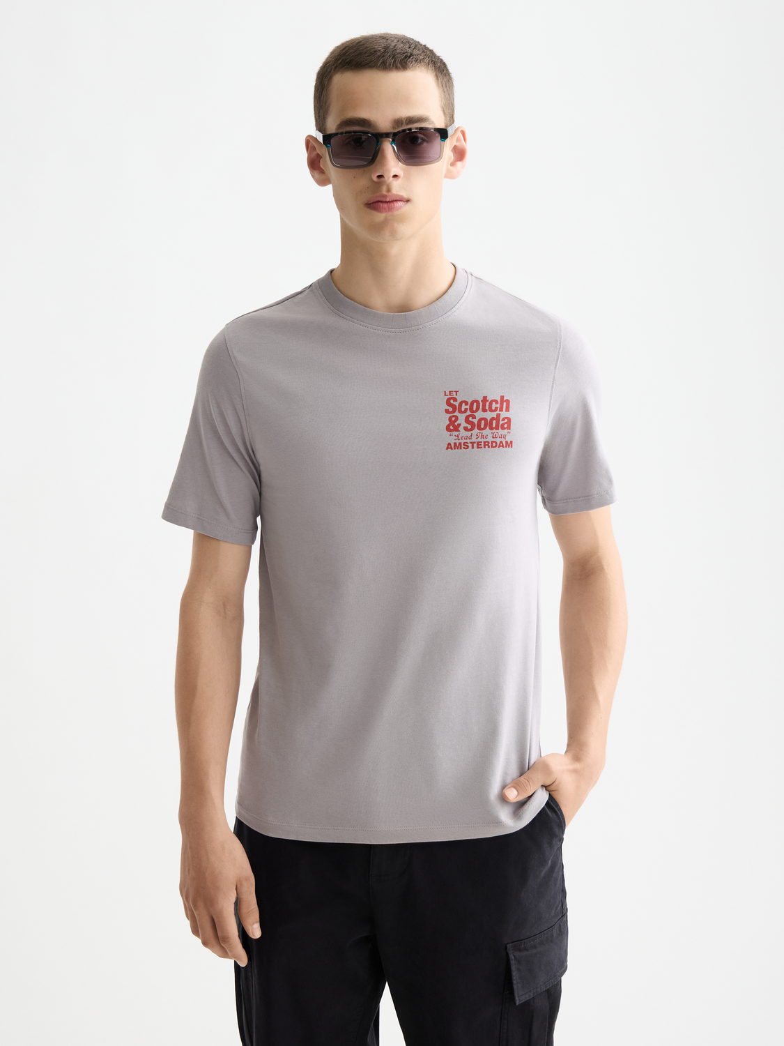 White Smoke טי שירט קצרה לגברים SCOTCH & SODA