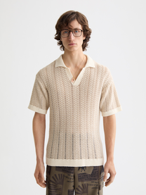 Antique White חולצת פולו קרושה לגברים SCOTCH & SODA