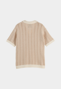 Beige חולצת פולו קרושה לגברים SCOTCH & SODA