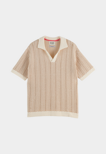 Antique White חולצת פולו קרושה לגברים SCOTCH & SODA