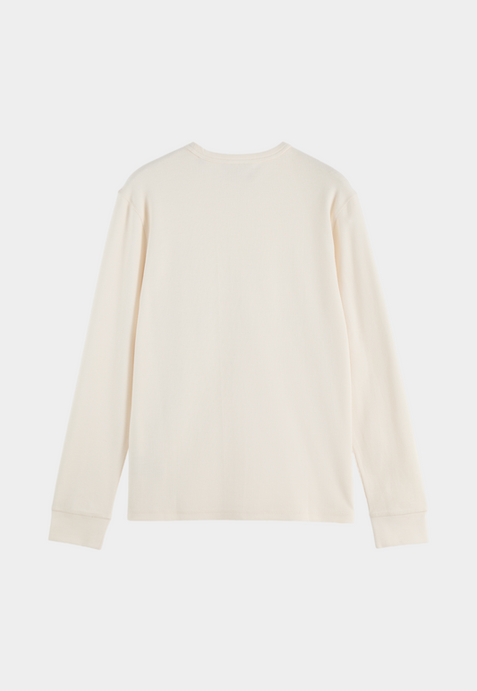 Beige טי שירט ארוכה לגברים Waffle SCOTCH & SODA