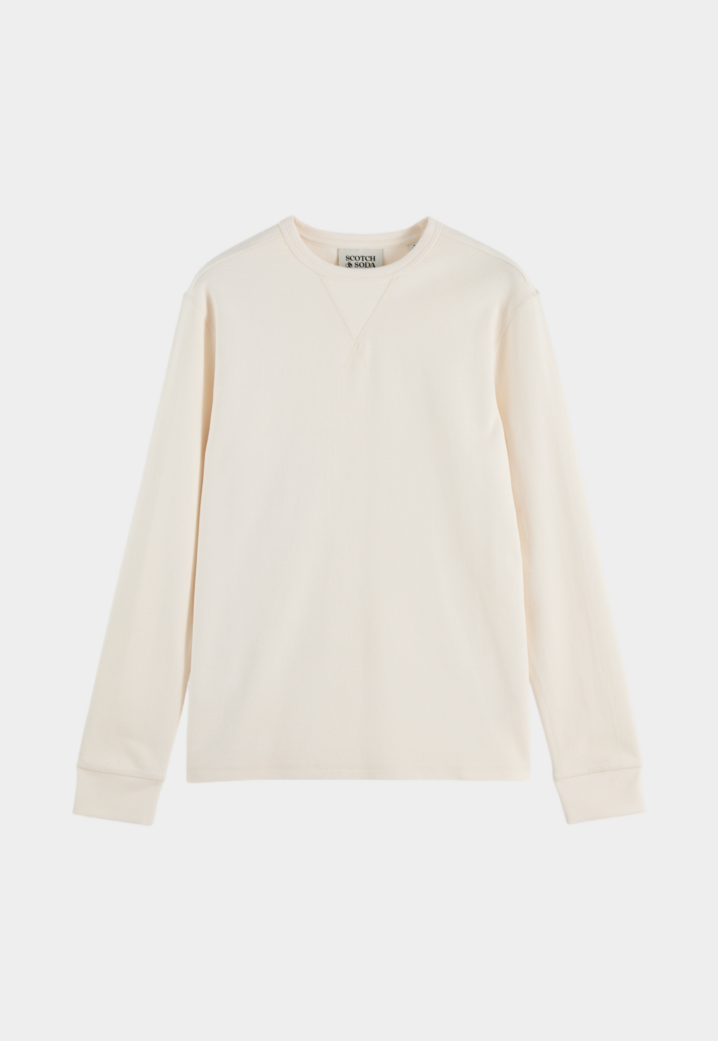 Beige טי שירט ארוכה לגברים Waffle SCOTCH & SODA