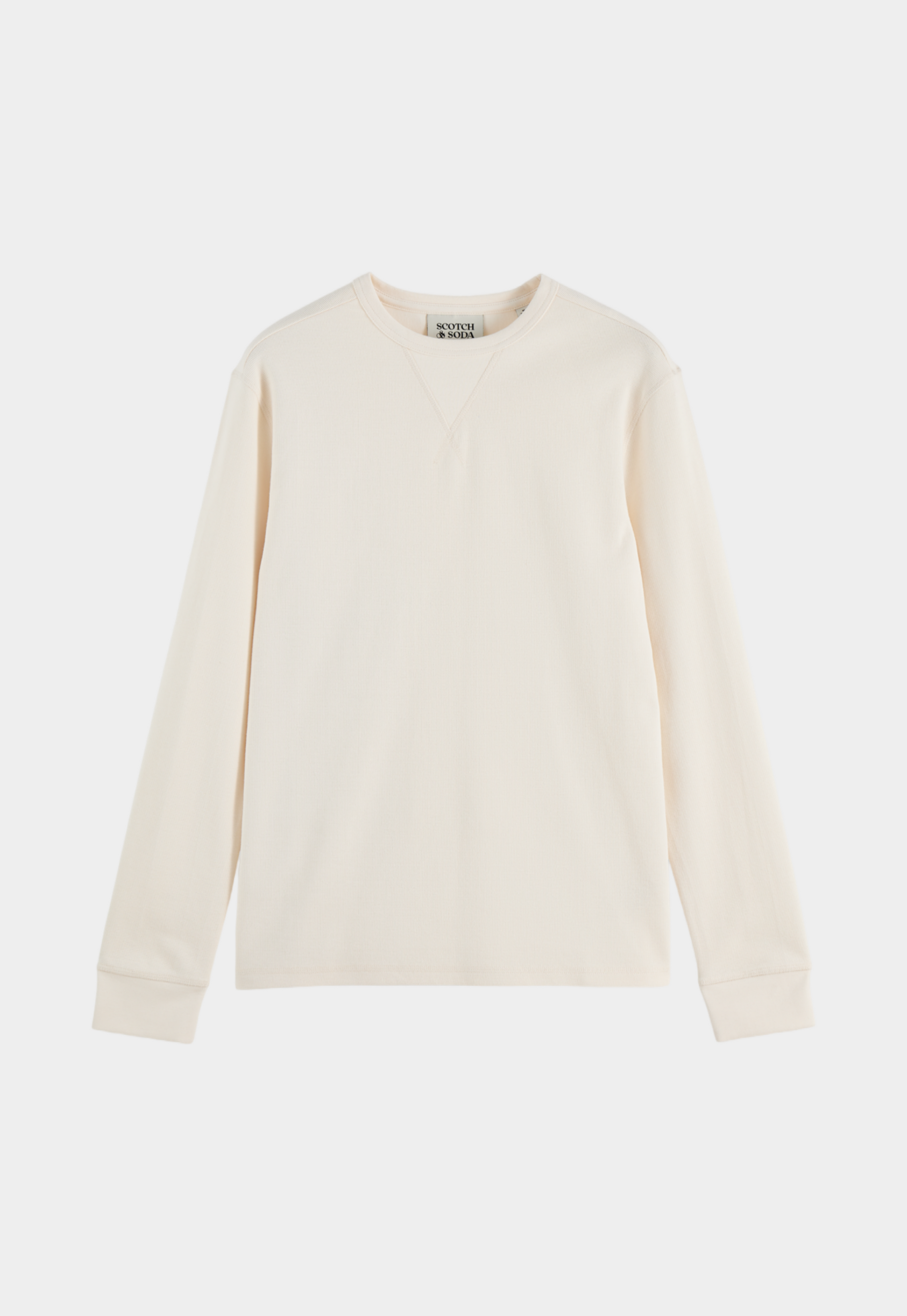 Beige טי שירט ארוכה לגברים Waffle SCOTCH & SODA