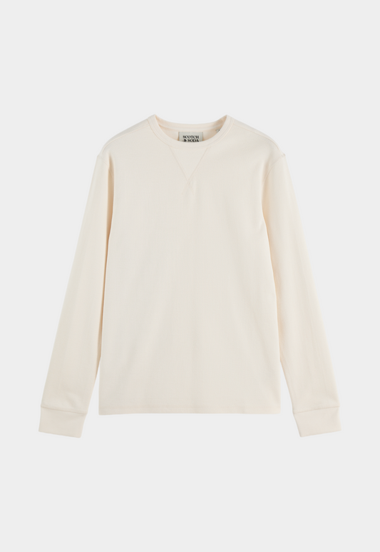 Beige טי שירט ארוכה לגברים Waffle SCOTCH & SODA