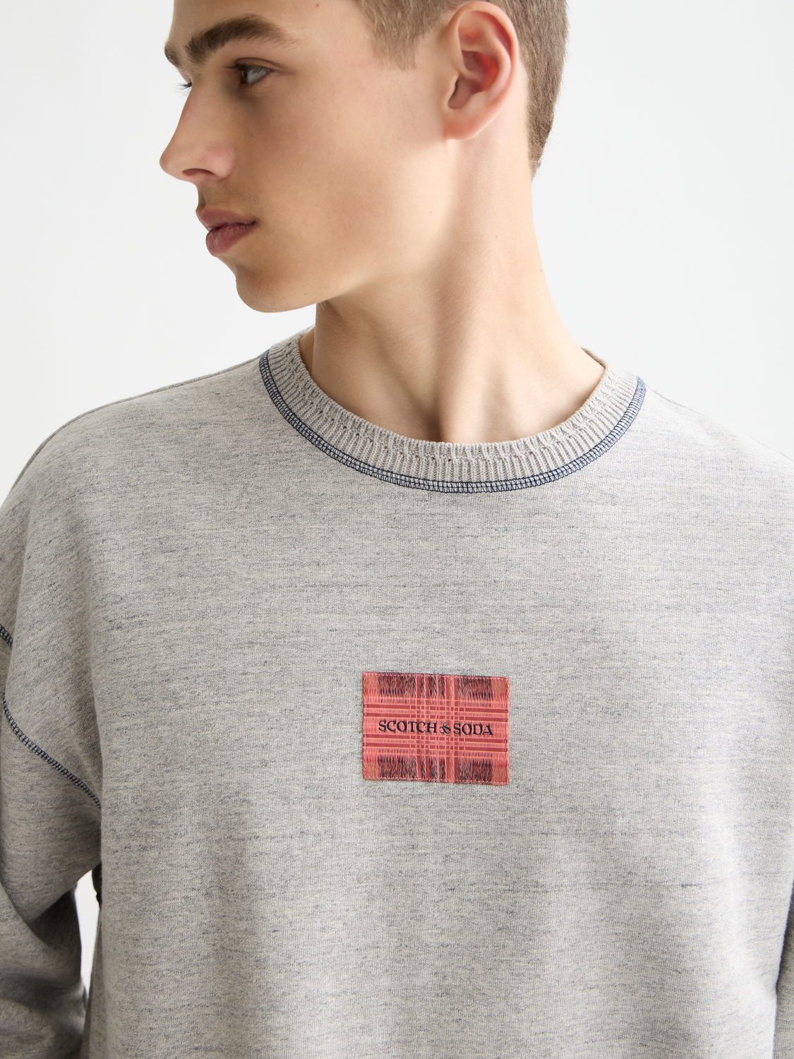 Gray סווטשירט לגברים Label SCOTCH & SODA