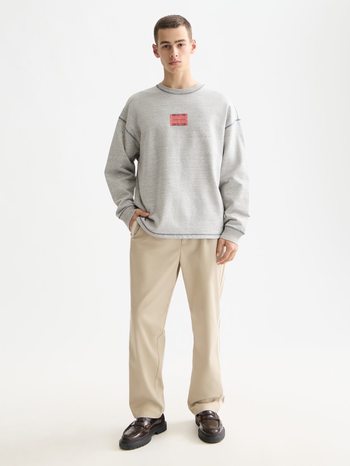 Beige סווטשירט לגברים Label SCOTCH & SODA