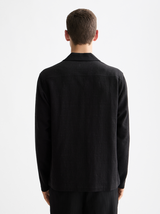 Black חולצה מכופתרת ארוכה לגברים Tonal SCOTCH & SODA