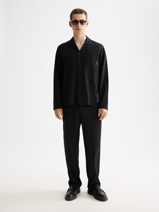 Black חולצה מכופתרת ארוכה לגברים Tonal SCOTCH & SODA