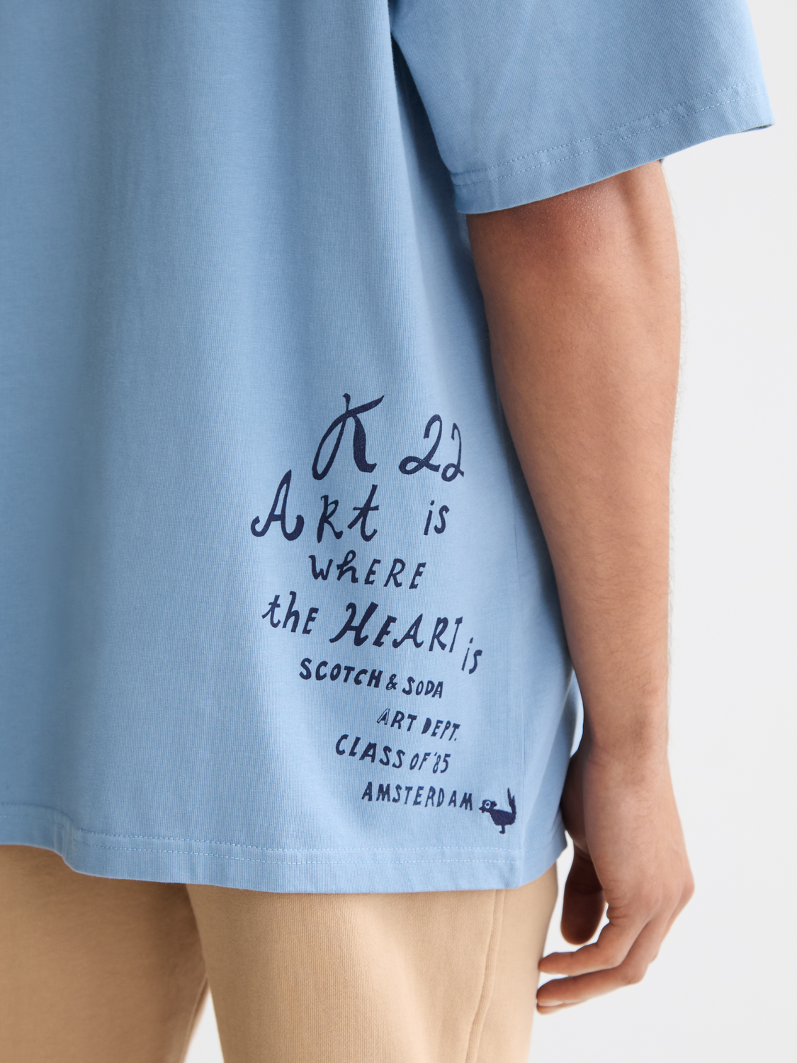 Light Slate Gray טי שירט קצרה משוחררת לגברים SCOTCH & SODA