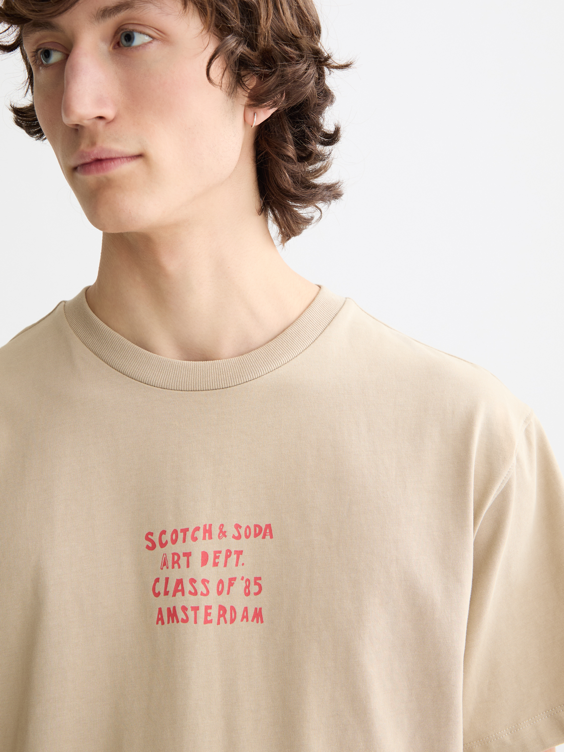 Light Gray טי שירט קצרה לגברים SCOTCH & SODA