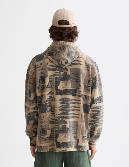 Dark Slate Gray קפוצ'ון לגברים Overdyed All-Over SCOTCH & SODA