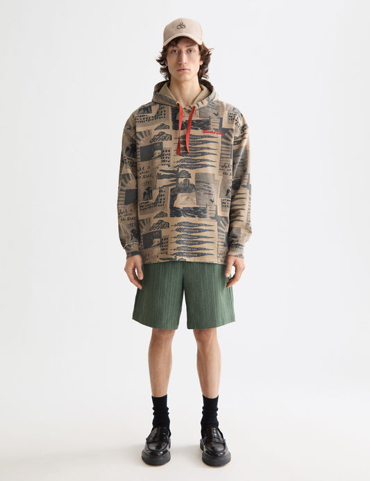 Beige קפוצ'ון לגברים Overdyed All-Over SCOTCH & SODA