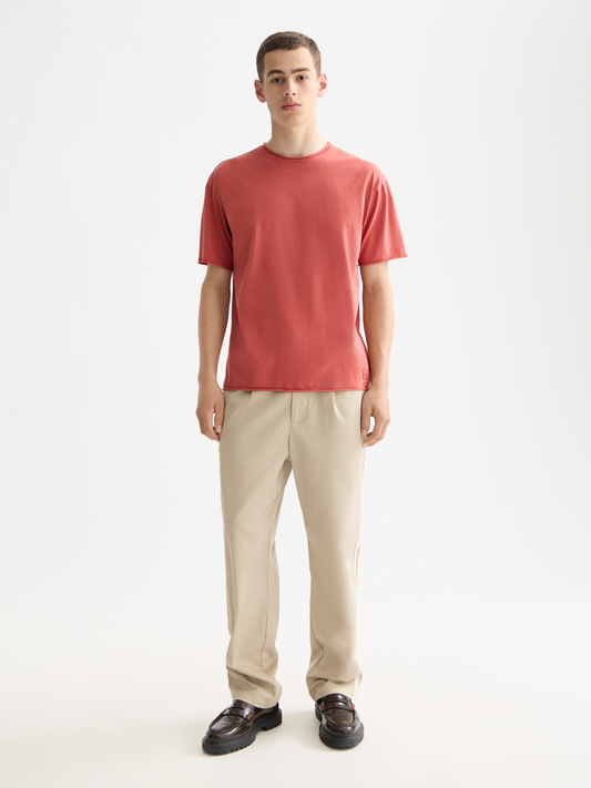 Beige טי שירט קצרה לגברים Raw Edge SCOTCH & SODA