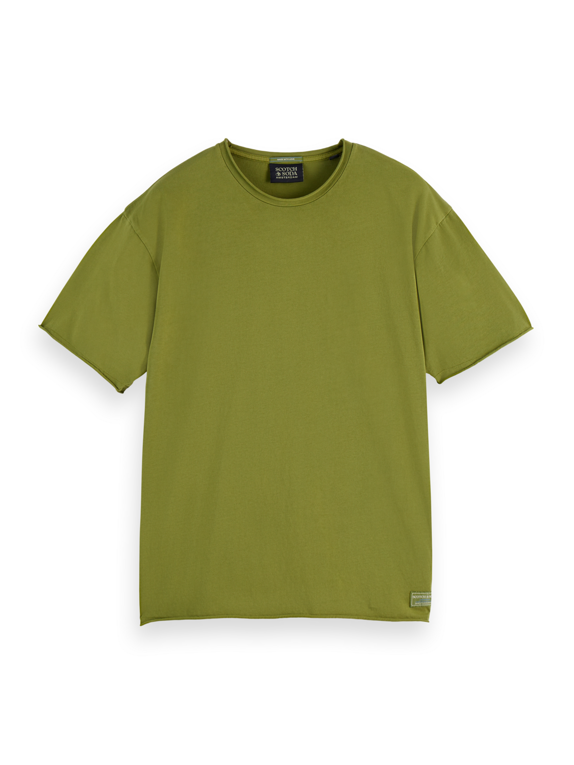 Olive Drab טי שירט קצרה לגברים Raw Edge SCOTCH & SODA