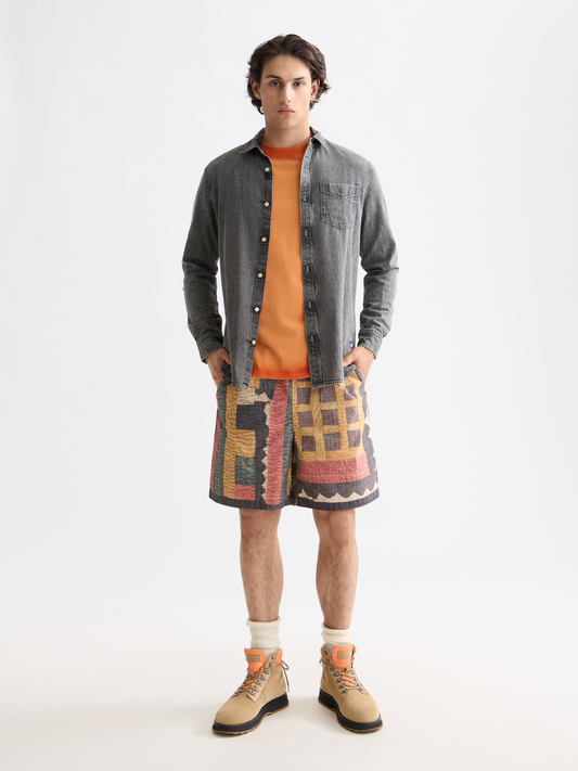 White Smoke חולצת ג'ינס מכופתרת ארוכה לגברים SCOTCH & SODA